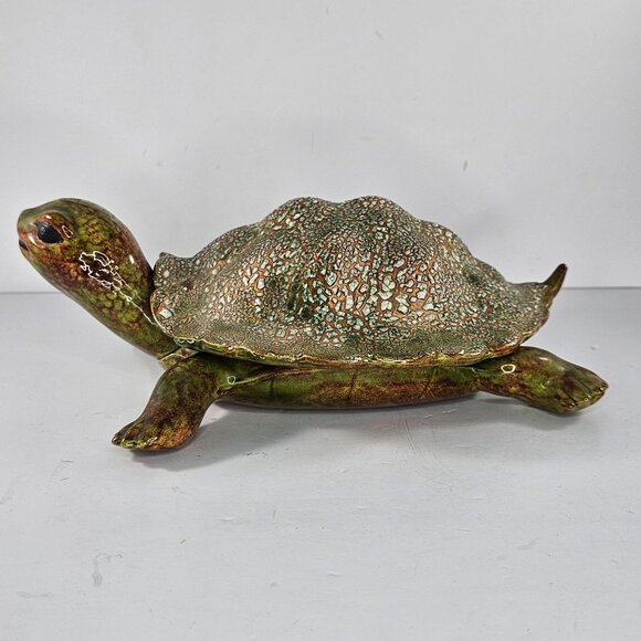 Vintage Snapper Turtle Large Trinket Box Figurine Removable Shell 1970 - Picture 5 of 13
